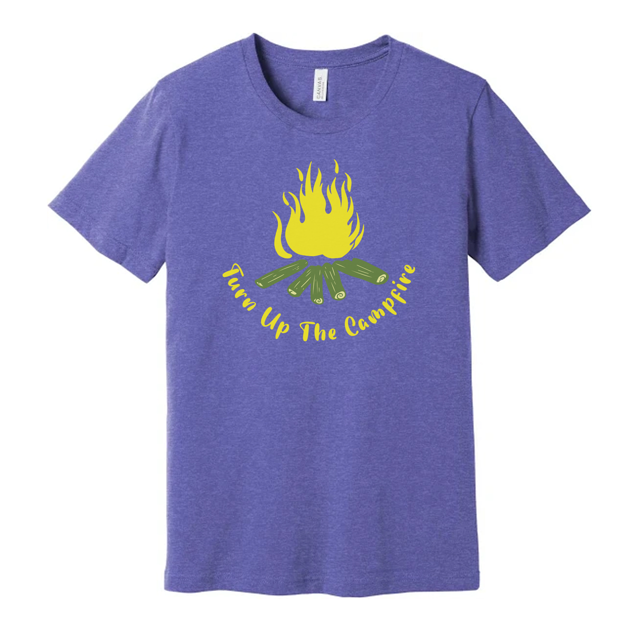 Turn Up The Campfire Unisex Graphic Tee With Campfire And Logs Design For Outdoor Adventure