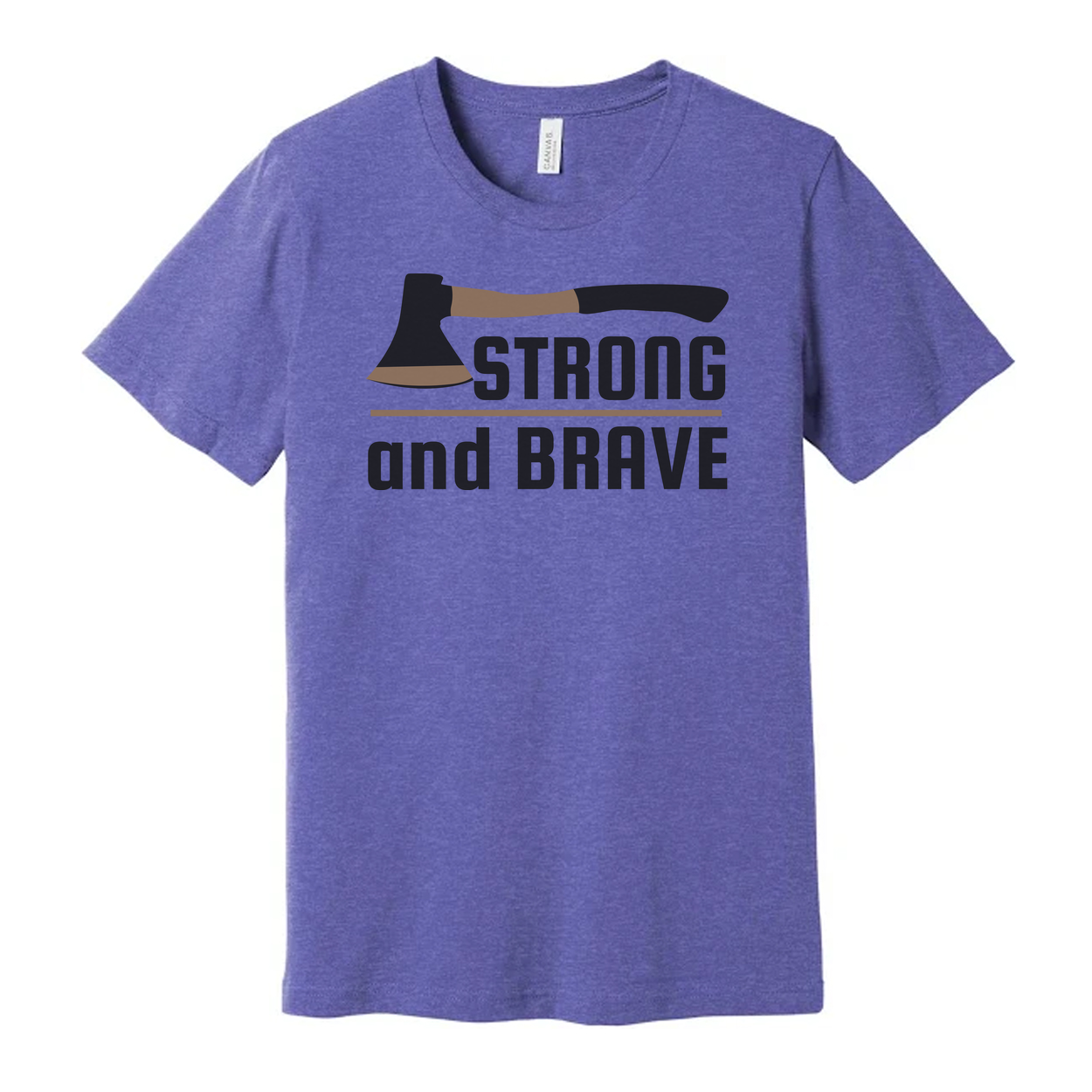 Strong and Brave Outdoor Axe Graphic T Shirt for Unisex Outdoor Enthusiasts and Casual Wear