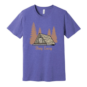 Camping Tent Graphic T Shirt For Outdoors Enthusiasts Stay Cozy Forest Scene Tee