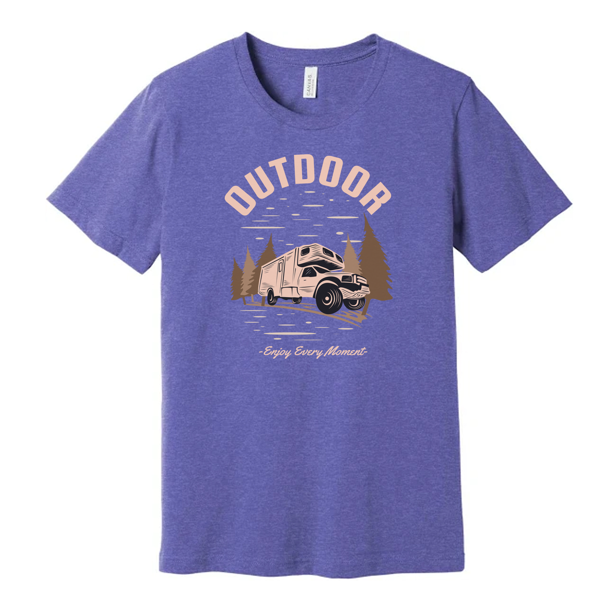Outdoor Adventure Camper Van Graphic T Shirt For Men And Women With Forest Scene