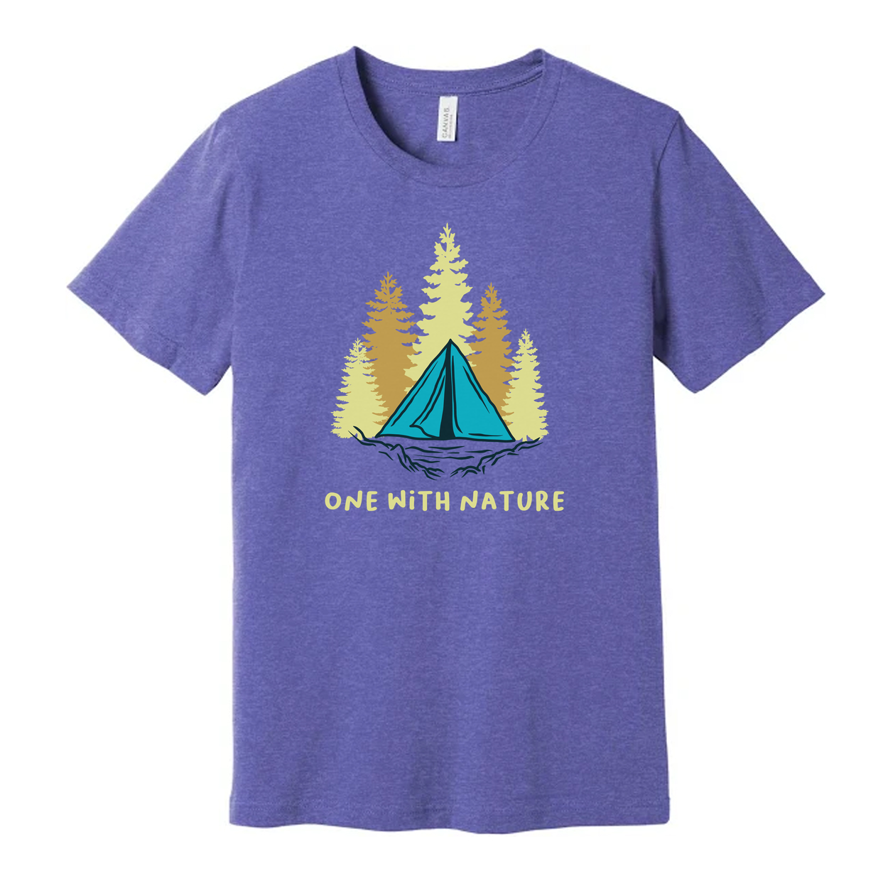Unisex Outdoor T Shirt With Camping Tent And Pine Forest Graphic For Nature Lovers