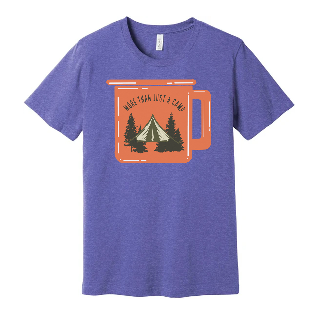 Unisex Outdoor Camping Graphic T Shirt With Tent And Pine Trees Landscape Illustration For Adventurers