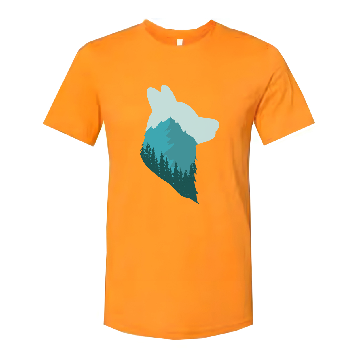 Unisex Outdoor Theme T Shirt With Mountain Landscape Bear Silhouette Graphic For Adventure Lovers