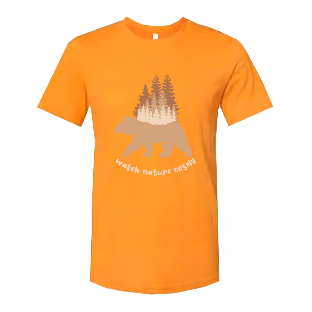 Unisex Outdoors Bear And Forest Graphic Tee For Nature Lovers Camping Hiking Adventures
