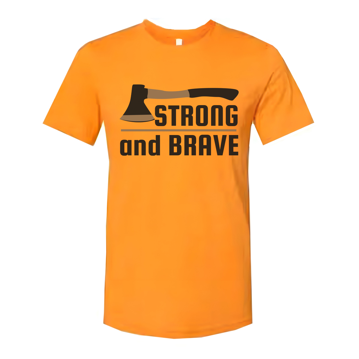 Strong and Brave Outdoor Axe Graphic T Shirt for Unisex Outdoor Enthusiasts and Casual Wear