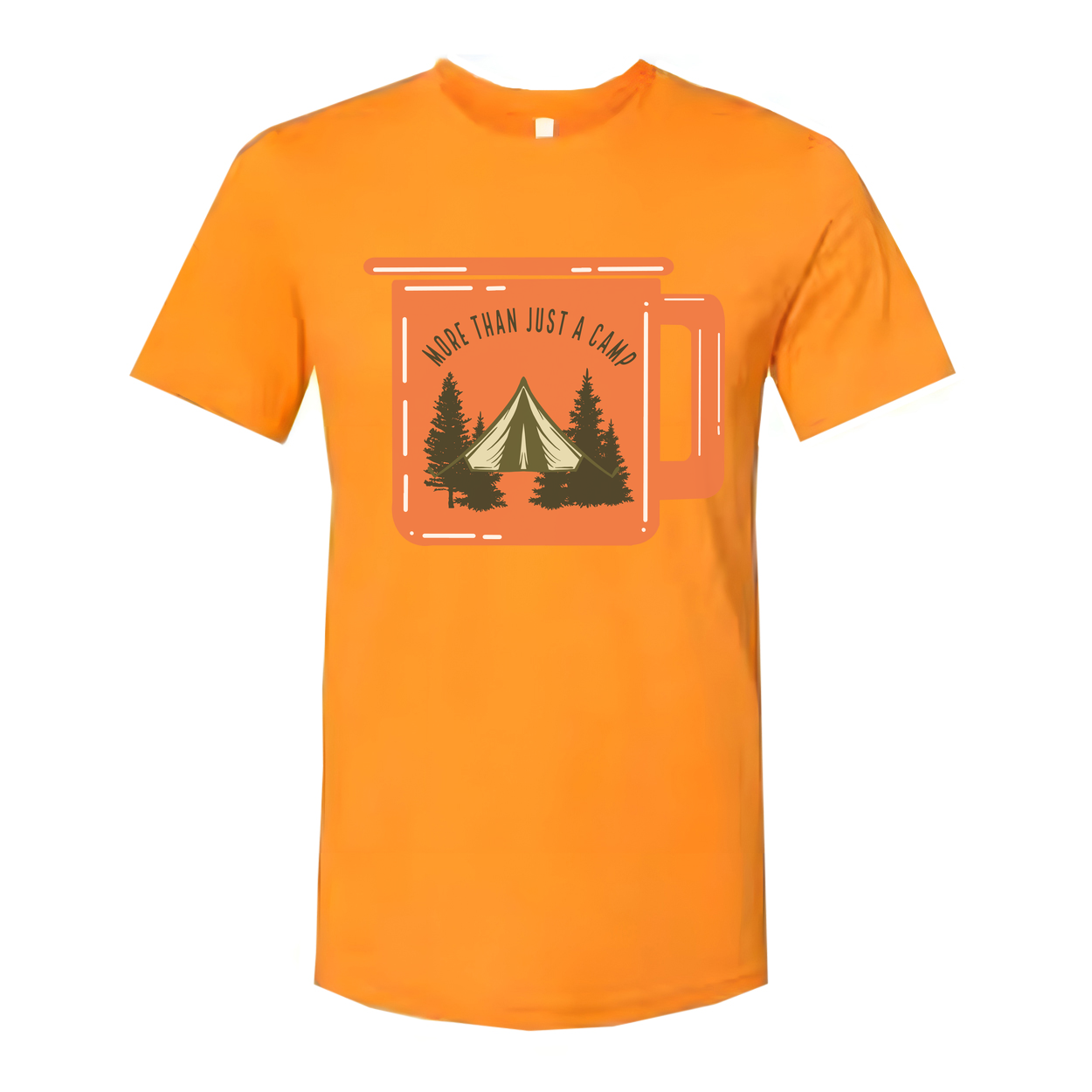 Unisex Outdoor Camping Graphic T Shirt With Tent And Pine Trees Landscape Illustration For Adventurers
