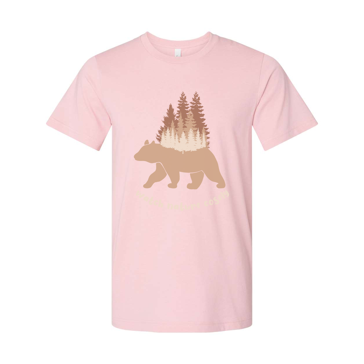 Unisex Outdoors Bear And Forest Graphic Tee For Nature Lovers Camping Hiking Adventures