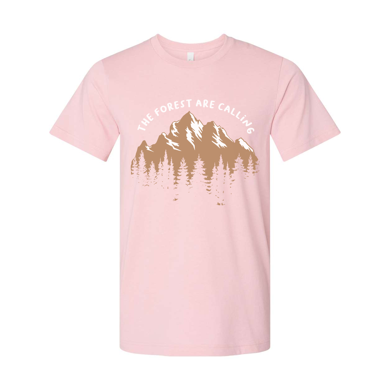 Outdoor Unisex Graphic Tee With Mountain Range And Forest Silhouette For Adventure Lovers