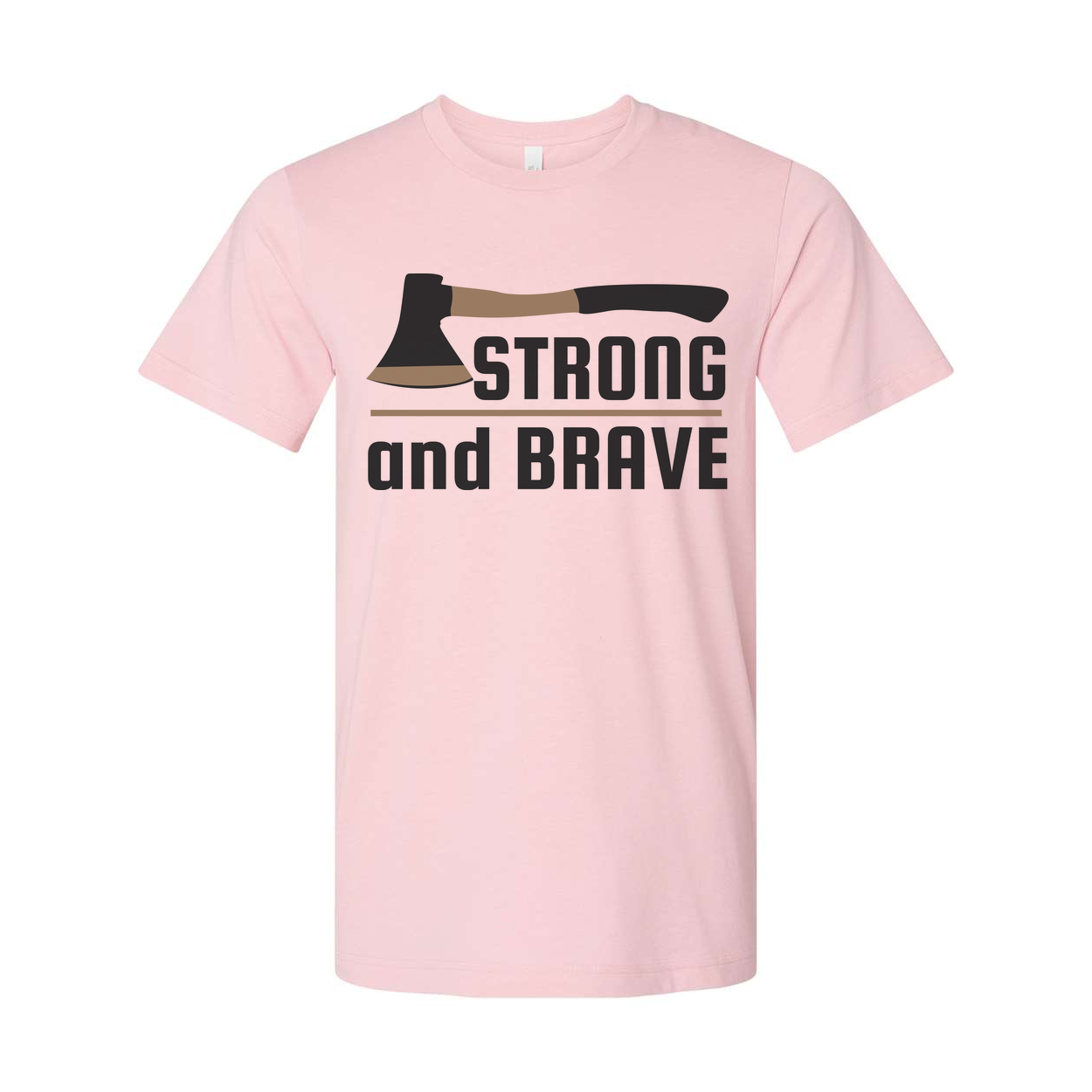 Strong and Brave Outdoor Axe Graphic T Shirt for Unisex Outdoor Enthusiasts and Casual Wear