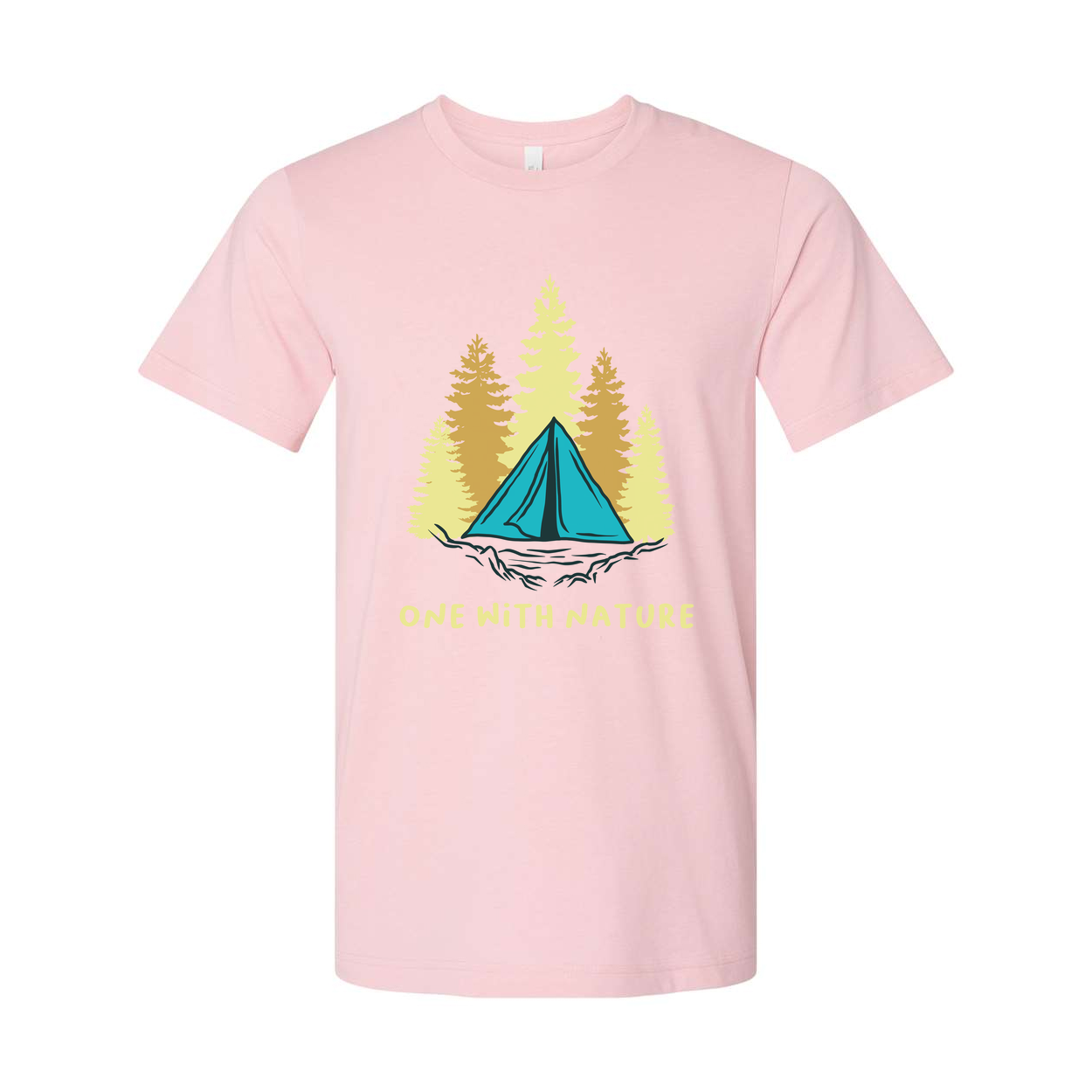 Unisex Outdoor T Shirt With Camping Tent And Pine Forest Graphic For Nature Lovers