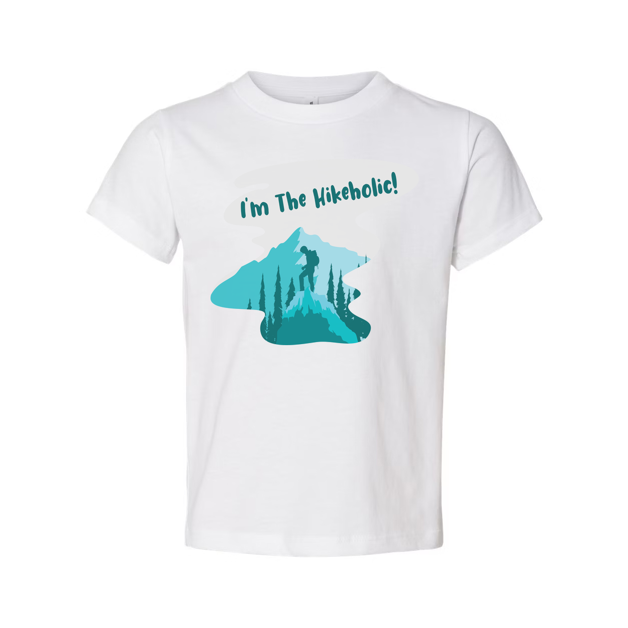 Unisex Hiking Themed T Shirt With Mountain Landscape Graphic And Hiker Silhouette Design