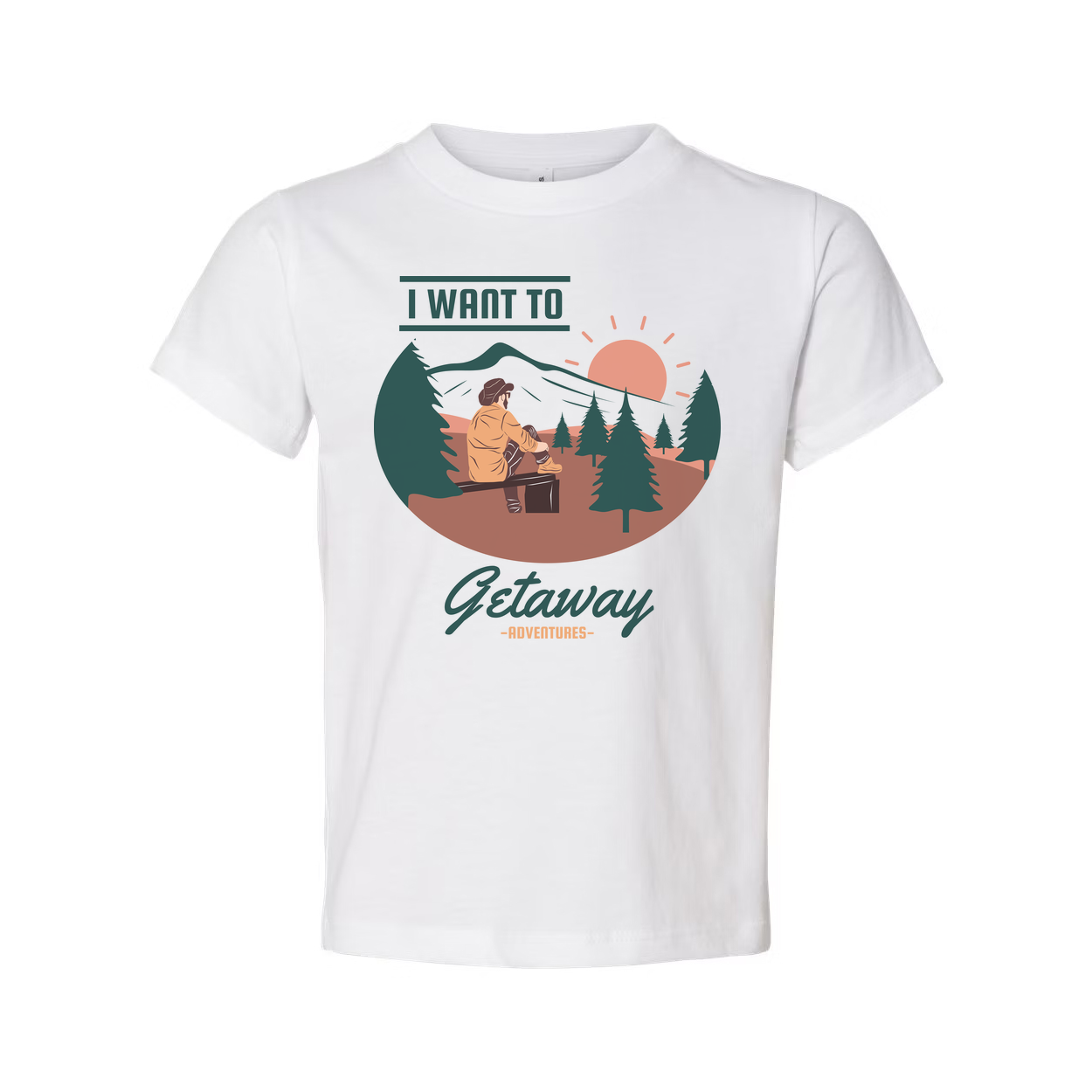 Unisex Outdoor Getaway Graphic T Shirt With Mountain Sunrise Scene For Hiking Camping Adventures