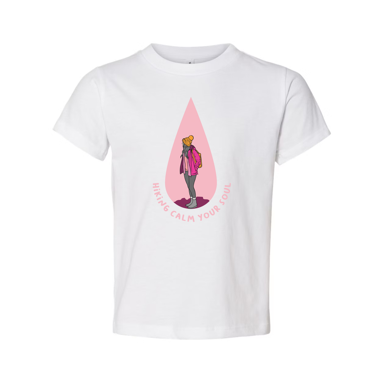 Unisex Outdoor Hiking T Shirt With Pink Teardrop Graphic And Hiking Calm Your Soul
