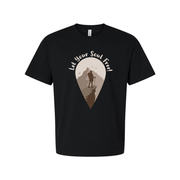 Outdoors Unisex Hiking Graphic Tee With Mountain Silhouette And Let Your Soul Feed