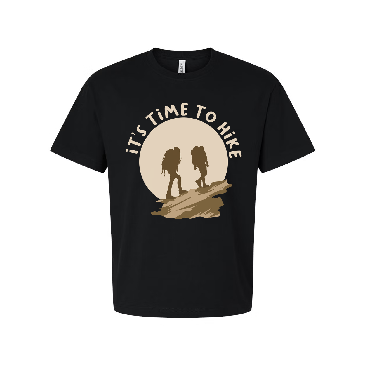 Unisex Outdoor Hiking Graphic T Shirt With Sunset Backdrop And Two Hikers Silhouette