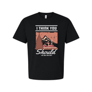 Unisex Outdoor Adventure Graphic T Shirt With Mountain Lake Scene And Pine Forest Illustration For Hiking Enthusiasts