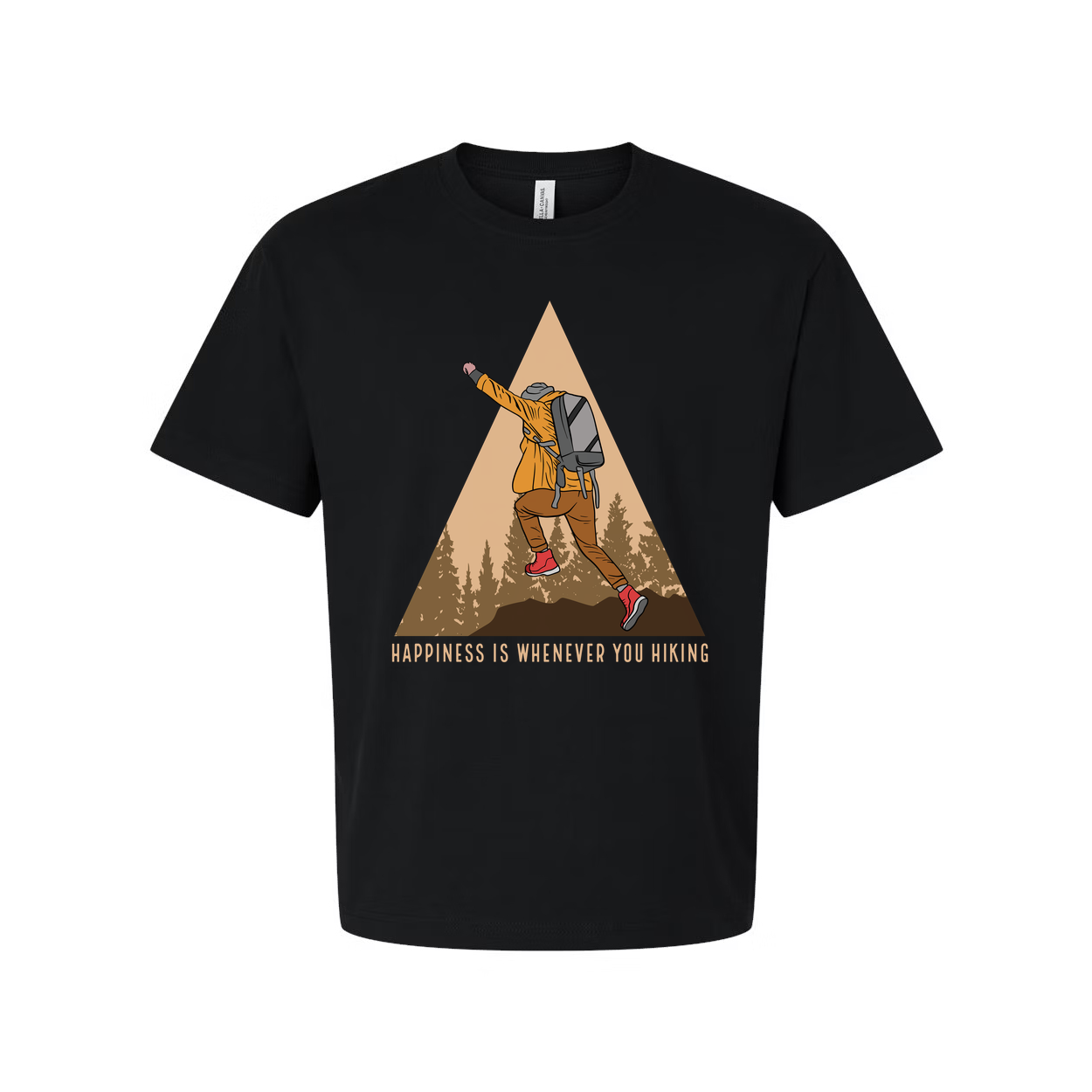 Unisex Hiking Graphic Tee For Outdoor Enthusiasts With Triangle Mountain Landscape Design Edition