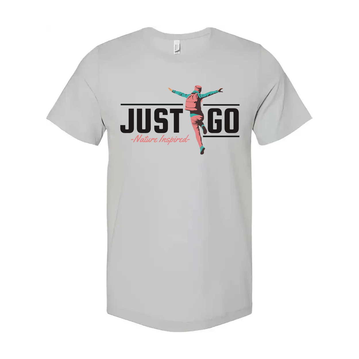 Just Go Nature Inspired Outdoor Graphic Tee For Unisex Adults With Adventure Theme