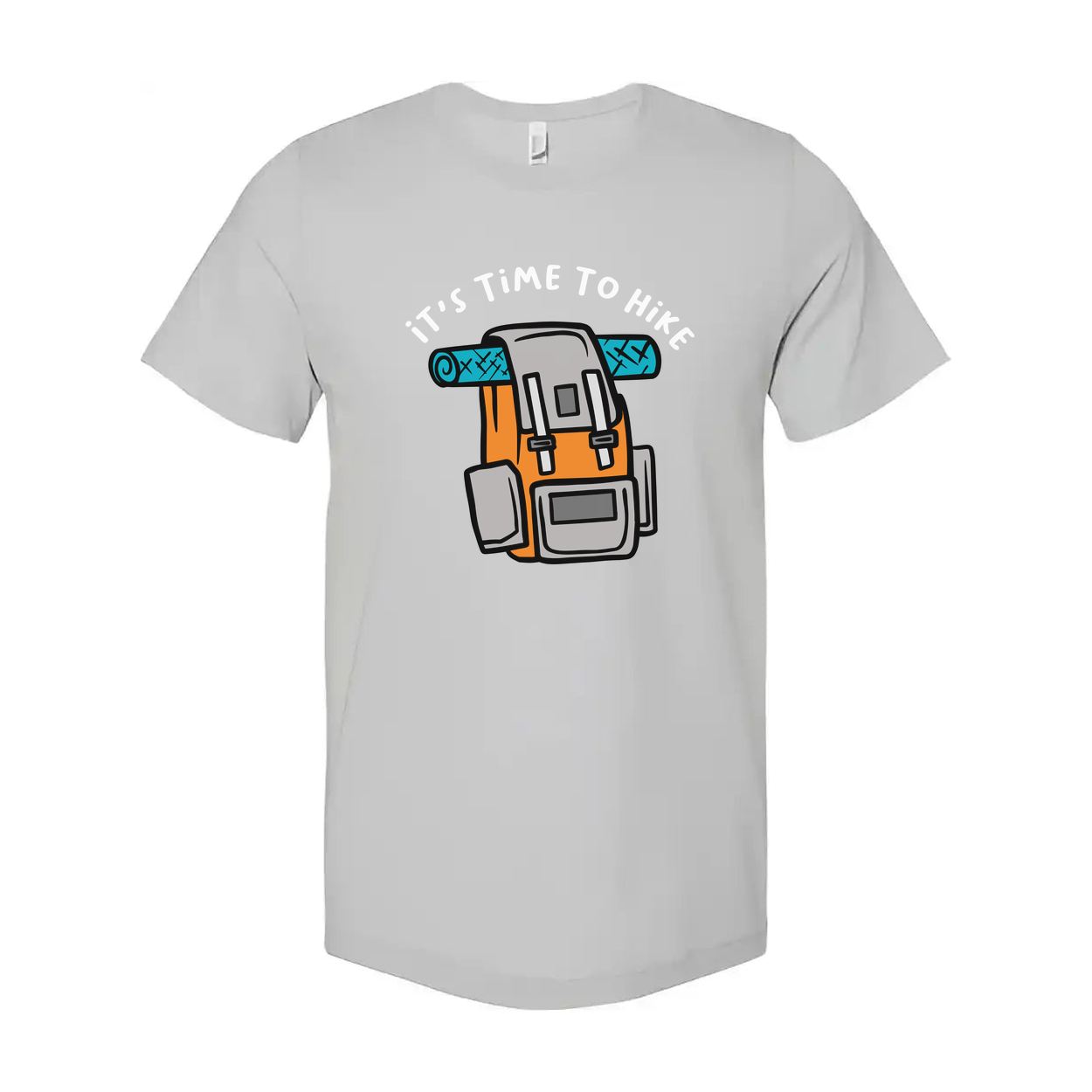 Unisex Outdoor Hiking Backpack Graphic T Shirt With Roll Mat It's Time To Hike Adventure Gear Tee