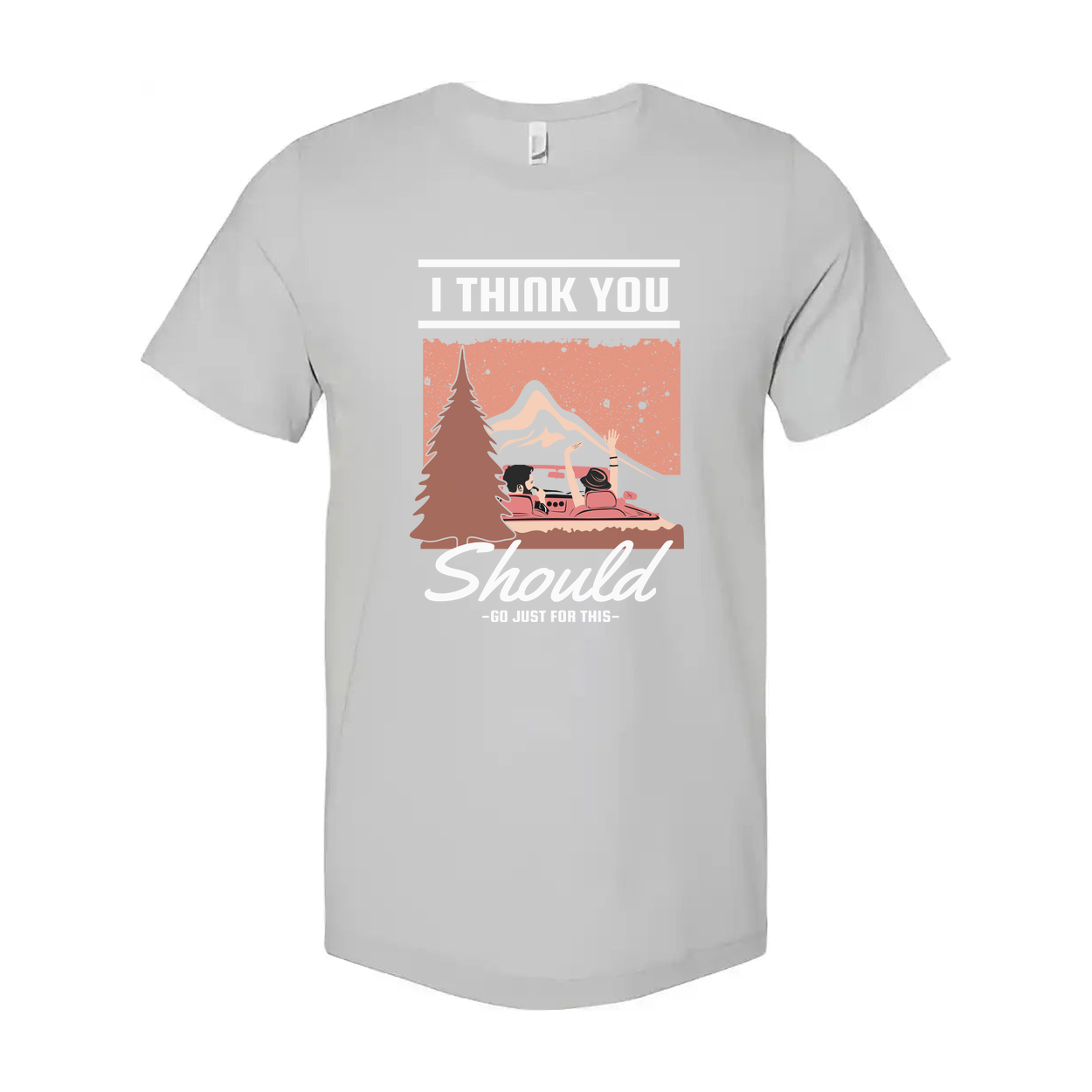 Unisex Outdoor Adventure Graphic T Shirt With Mountain Lake Scene And Pine Forest Illustration For Hiking Enthusiasts