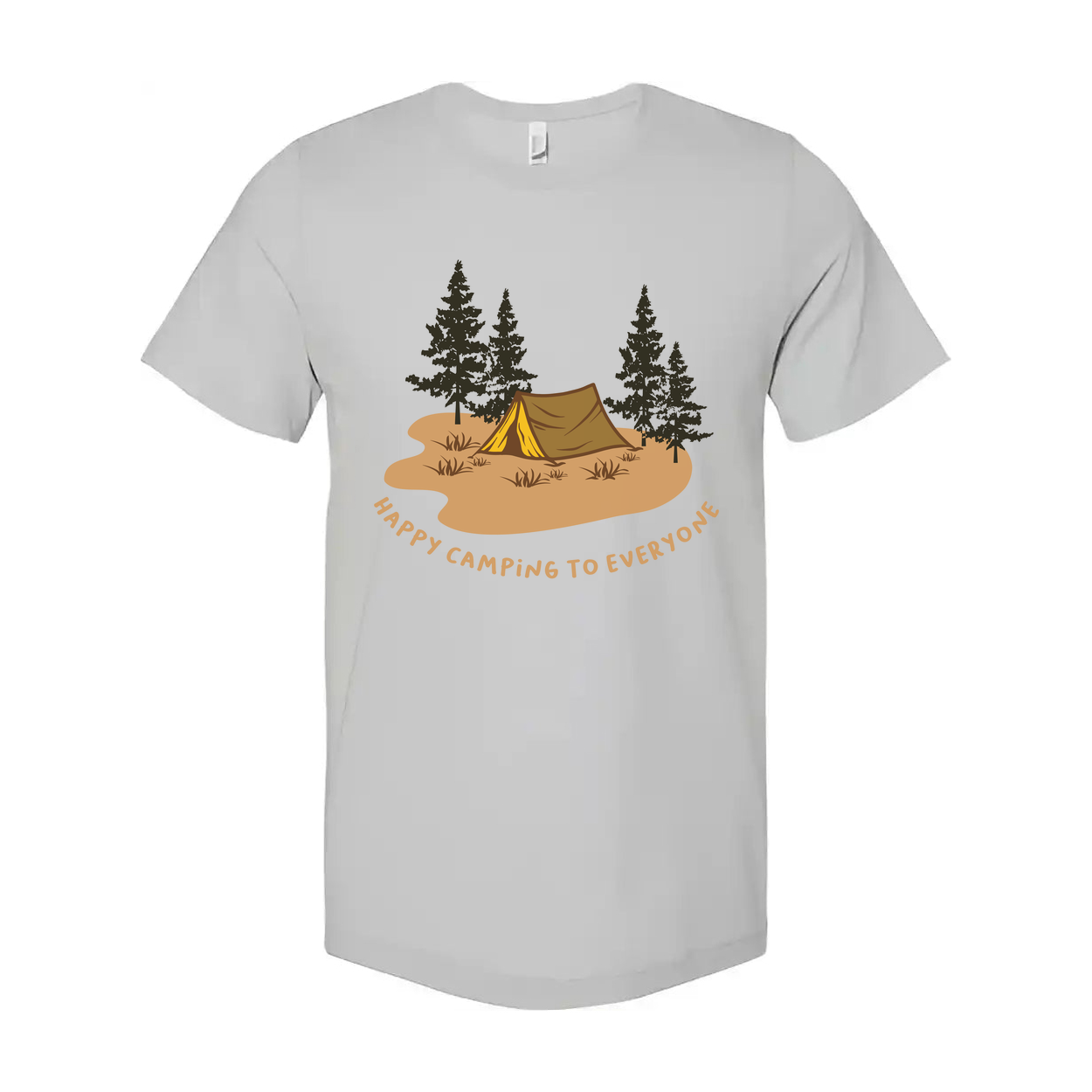 Unisex Outdoor Camping T Shirt With Tent And Pine Trees Graphic For Adventures And Hiking