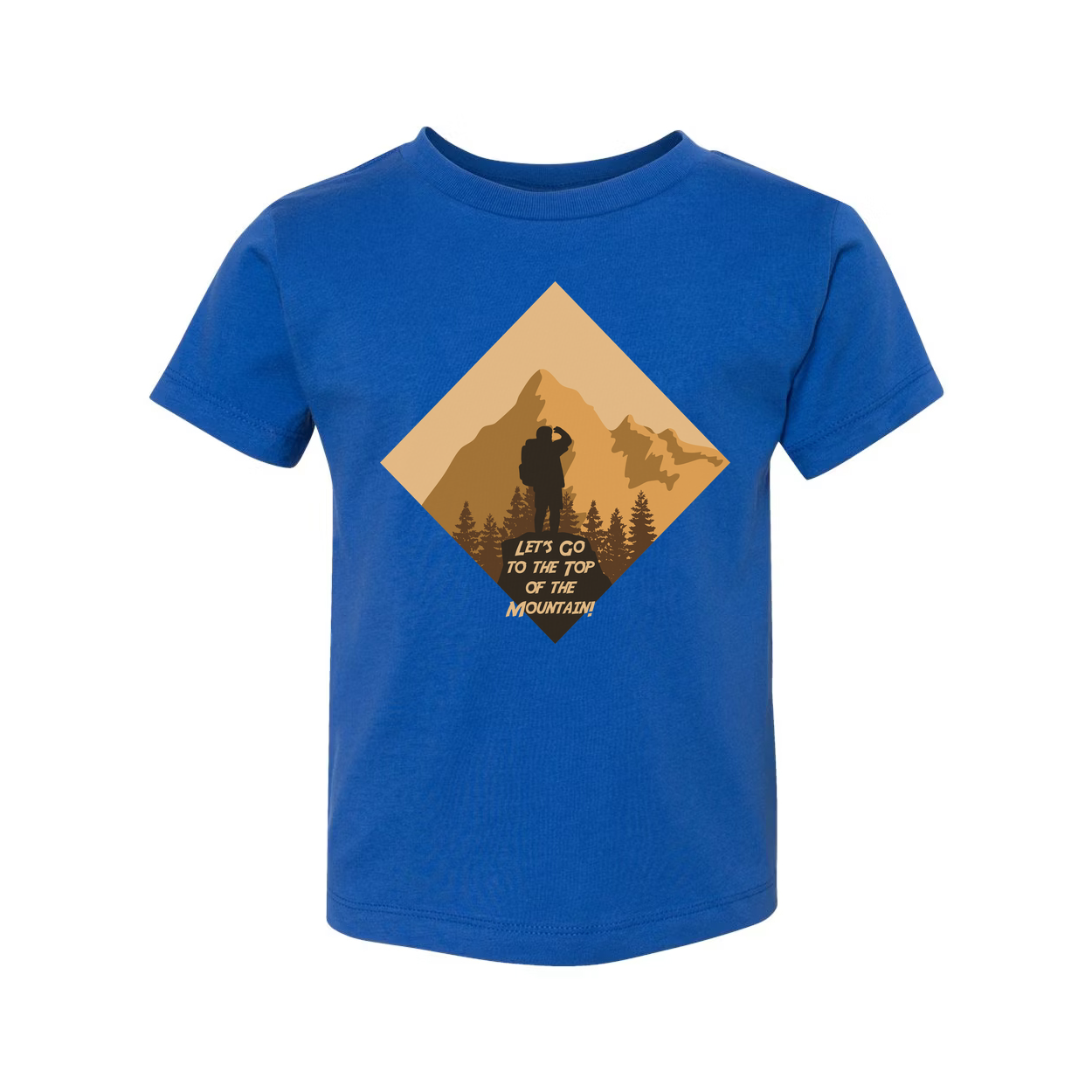 Unisex Outdoor Hiking Graphic T Shirt With Diamond Mountain Silhouette And Hiker