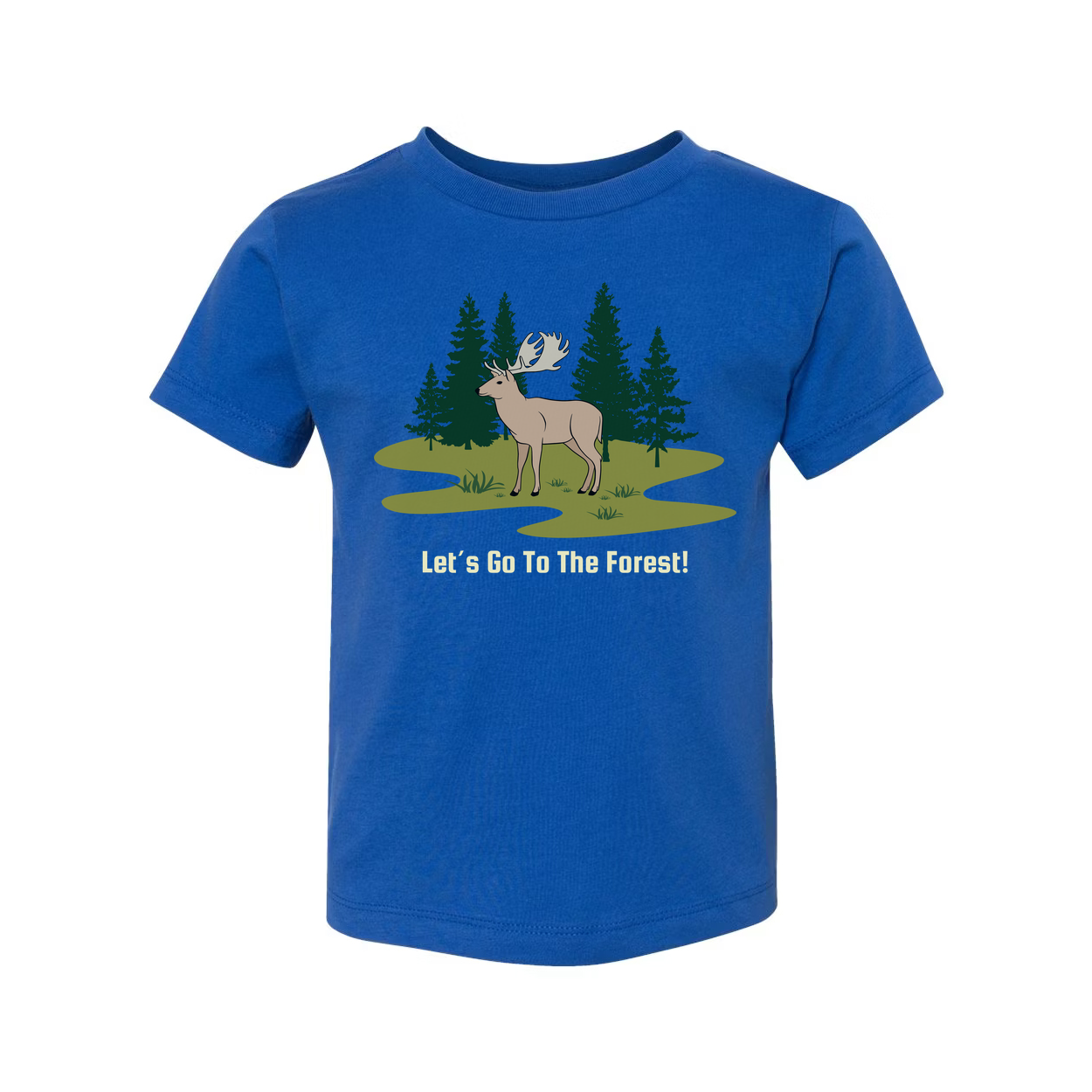 Unisex Outdoor Forest Scene T Shirt With Deer And Pine Trees Graphic Artwork For Nature Lovers
