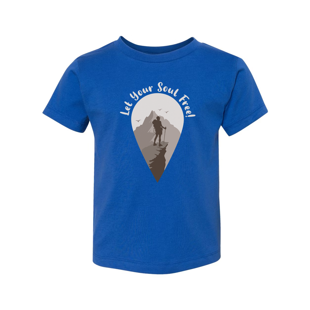 Outdoors Unisex Hiking Graphic Tee With Mountain Silhouette And Let Your Soul Feed