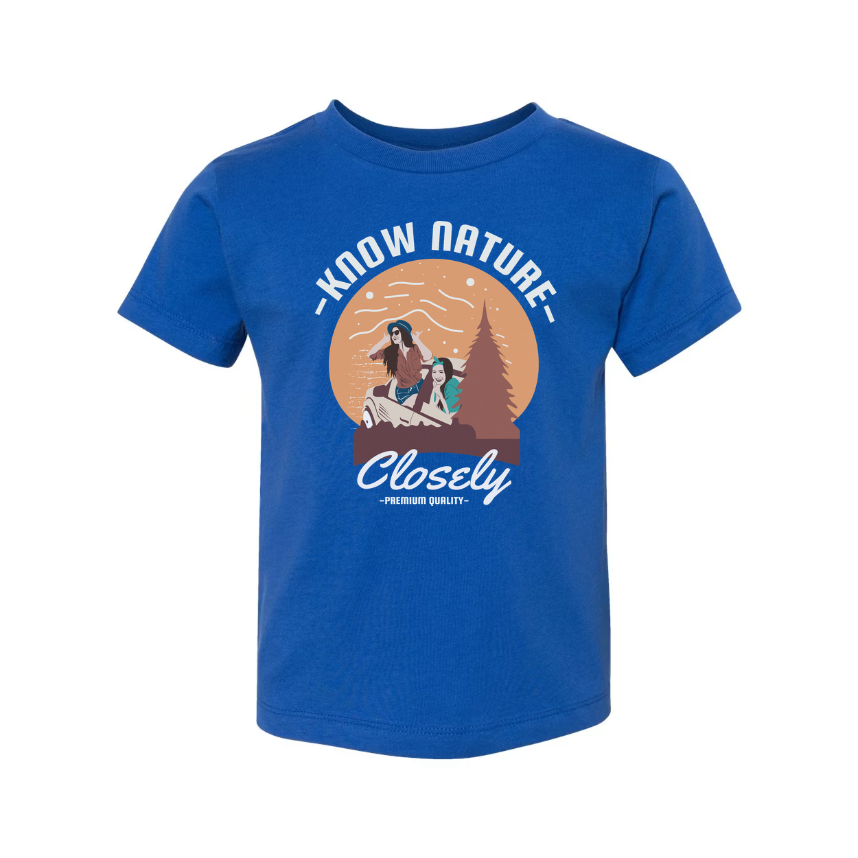 Know Nature Closely Outdoor Scene Graphic Tee With Sunset Circle For Unisex Adults