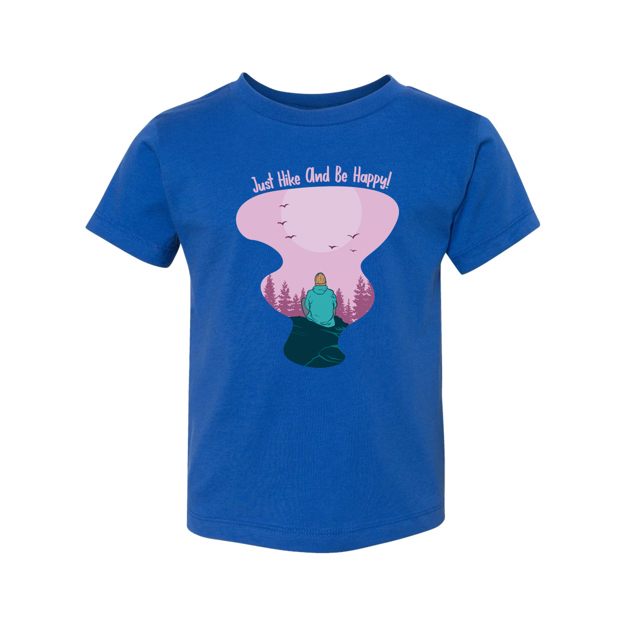 Unisex Outdoor Hiking Graphic T Shirt Featuring Pink Landscape And Nature Scene Artwork