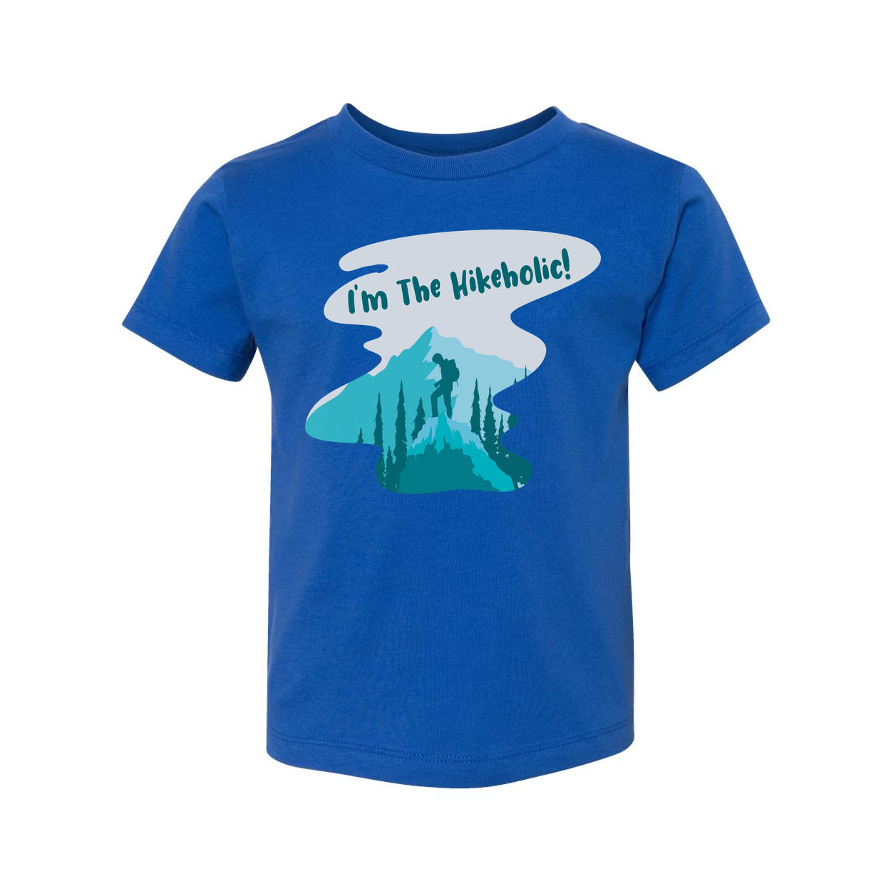 Unisex Hiking Themed T Shirt With Mountain Landscape Graphic And Hiker Silhouette Design