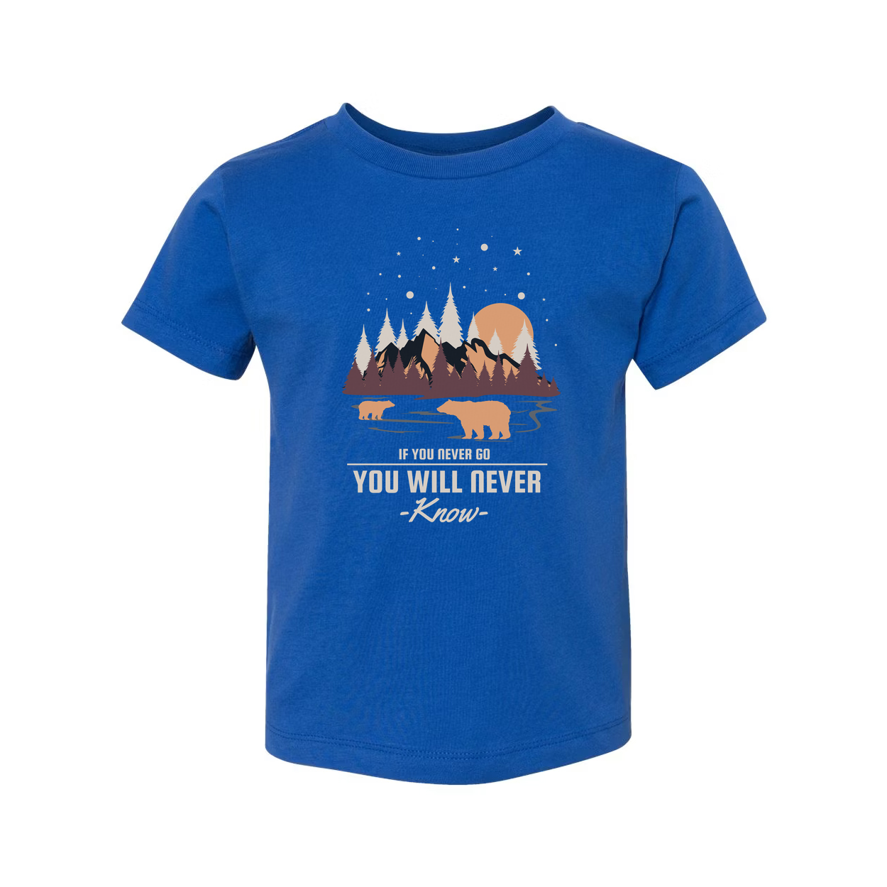 Unisex Outdoor Scene Graphic T Shirt With Forest Mountains River And Bears