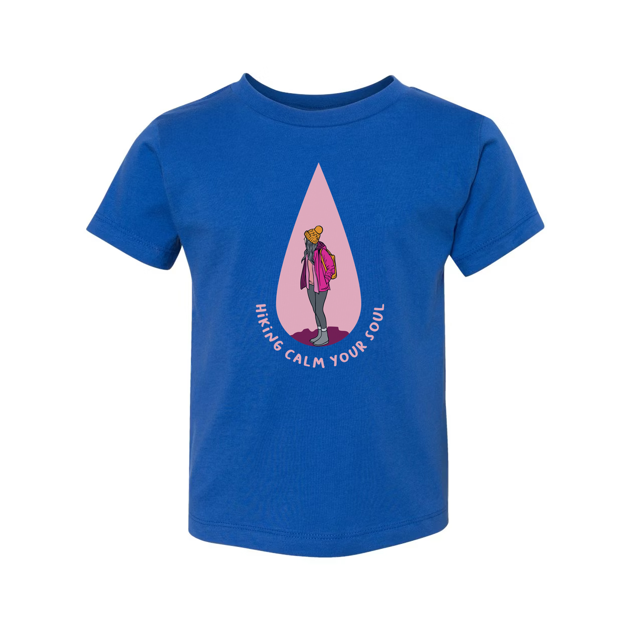 Unisex Outdoor Hiking T Shirt With Pink Teardrop Graphic And Hiking Calm Your Soul
