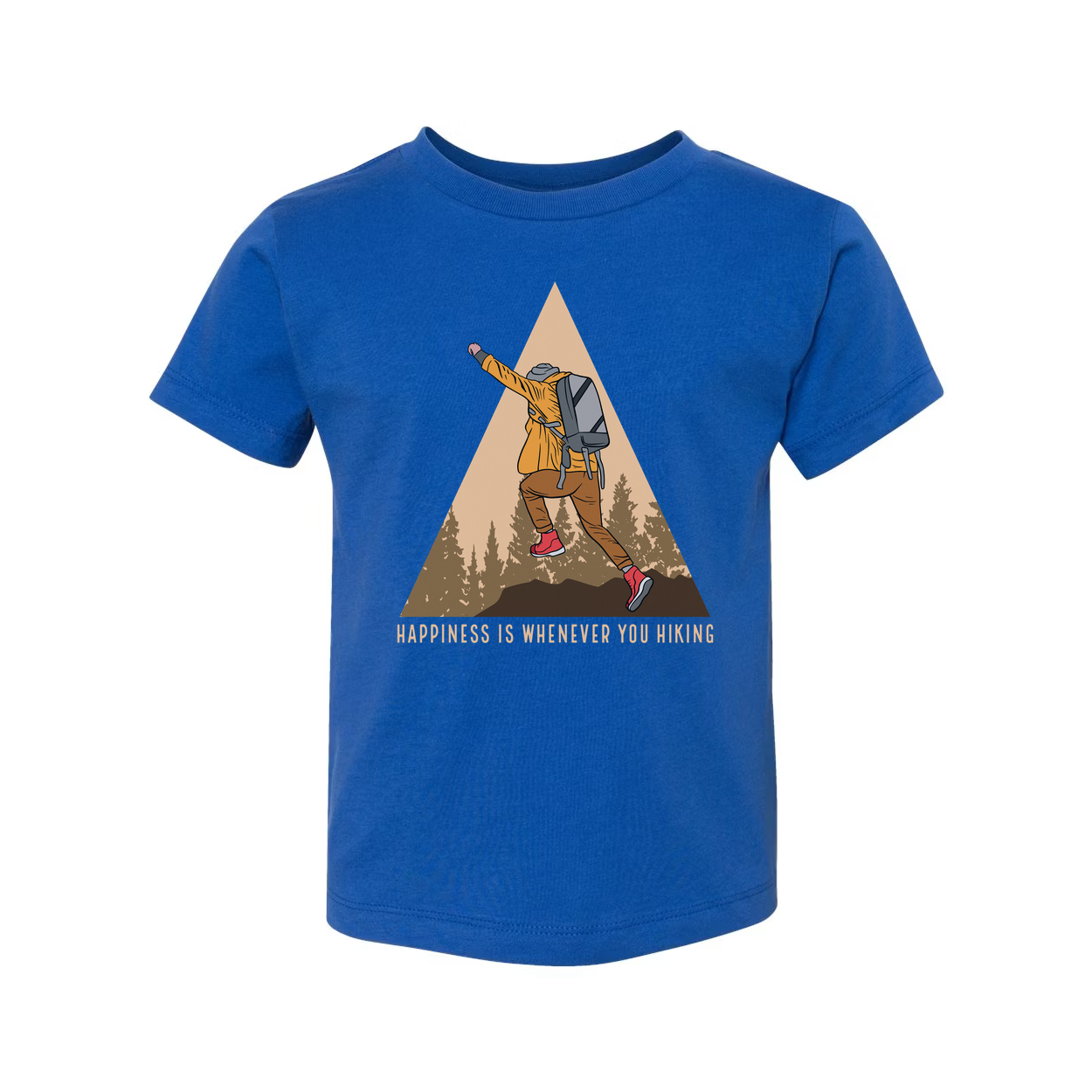 Unisex Hiking Graphic Tee For Outdoor Enthusiasts With Triangle Mountain Landscape Design Edition