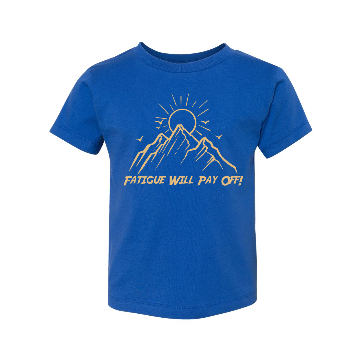 Unisex Outdoor Mountain Sunrise Graphic T Shirt With Sun Peaks And Flying Birds Design