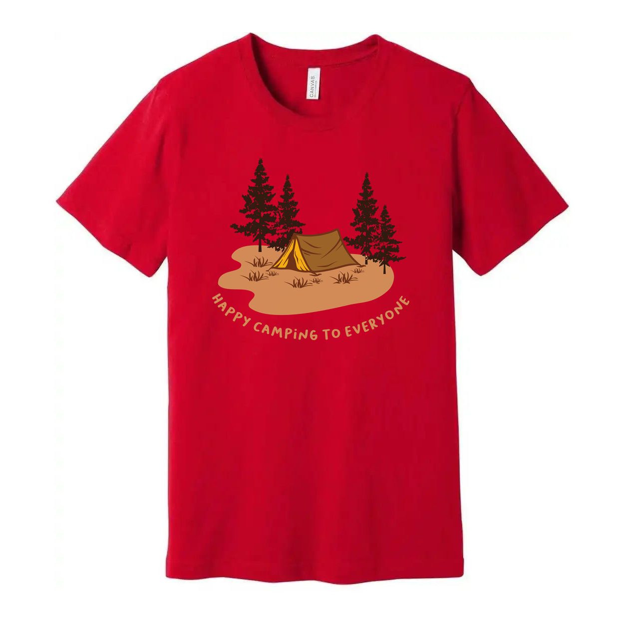 Unisex Outdoor Camping T Shirt With Tent And Pine Trees Graphic For Adventures And Hiking