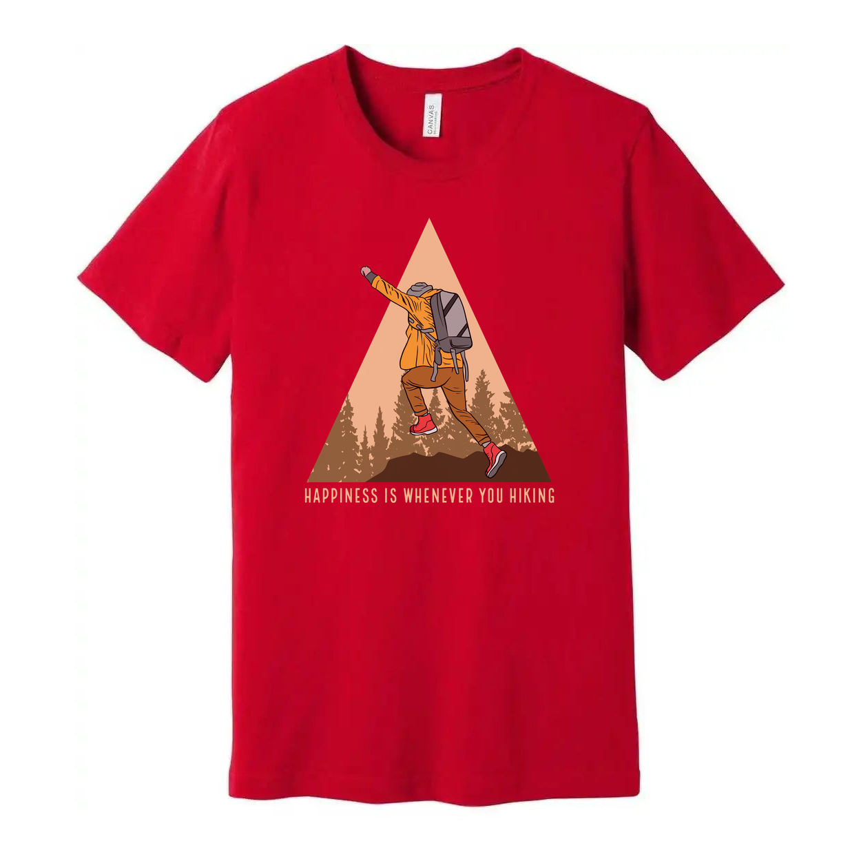 Unisex Hiking Graphic Tee For Outdoor Enthusiasts With Triangle Mountain Landscape Design Edition