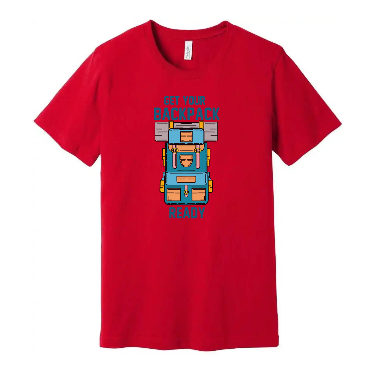 Unisex Outdoor Backpack Graphic T Shirt With Colorful Adventure Backpack Illustration