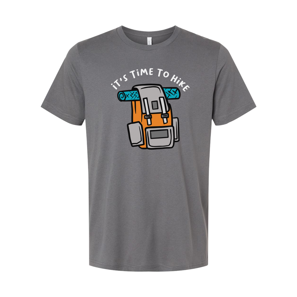 Unisex Outdoor Hiking Backpack Graphic T Shirt With Roll Mat It's Time To Hike Adventure Gear Tee
