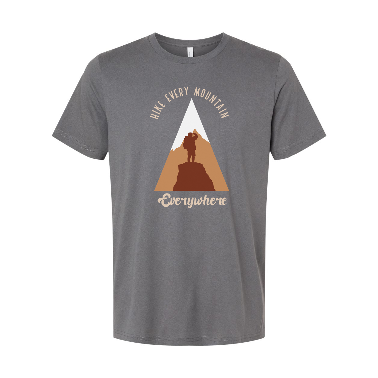 Unisex Outdoor Adventure T Shirt With Hike Every Mountain Everywhere Graphic Print