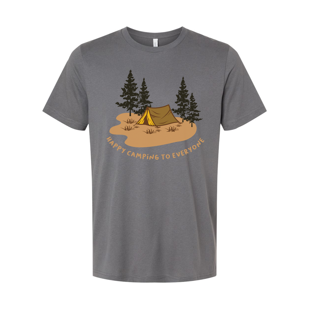 Unisex Outdoor Camping T Shirt With Tent And Pine Trees Graphic For Adventures And Hiking