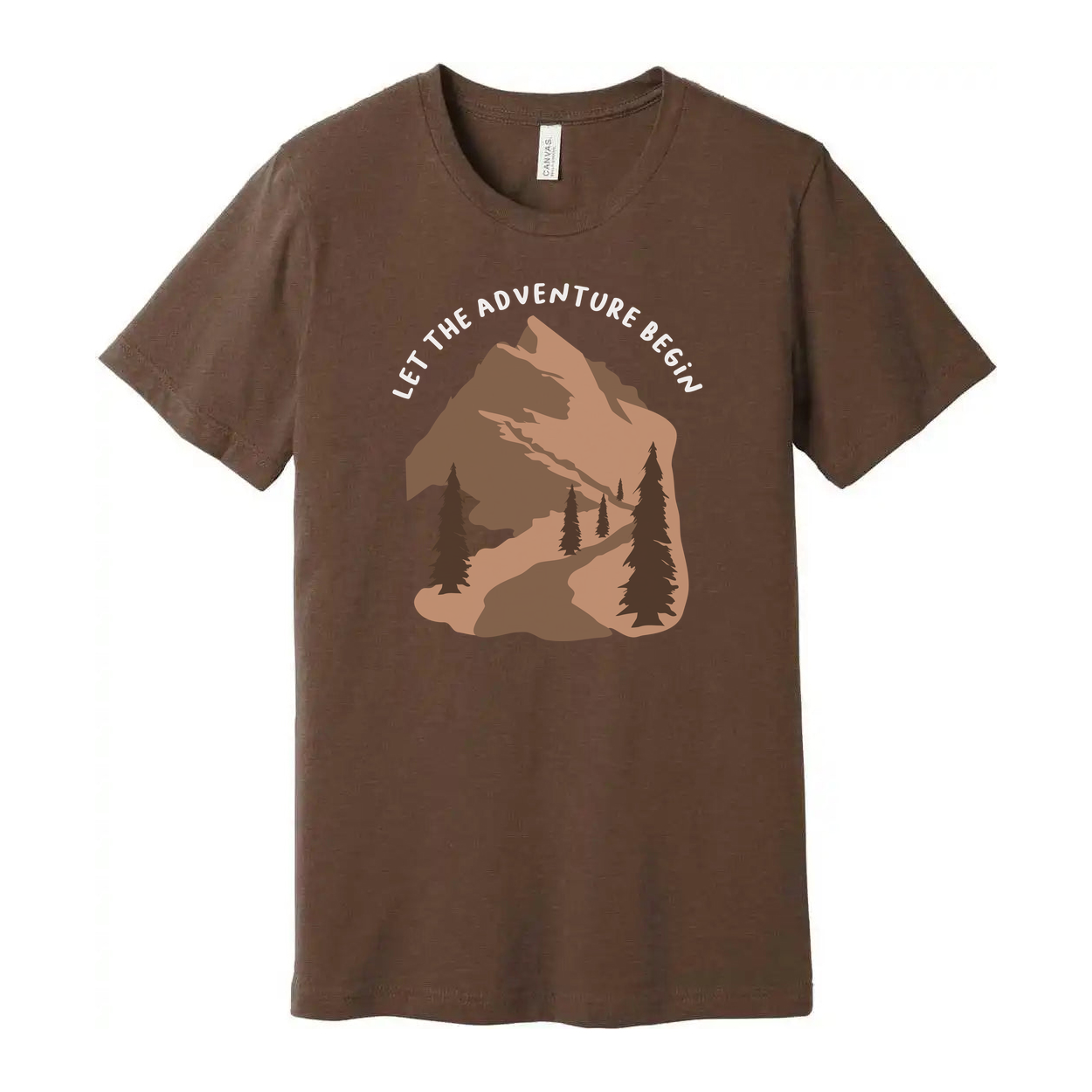 Unisex Outdoor Adventure Mountain Graphic T Shirt With Forest Trail Let The Adventure Begin