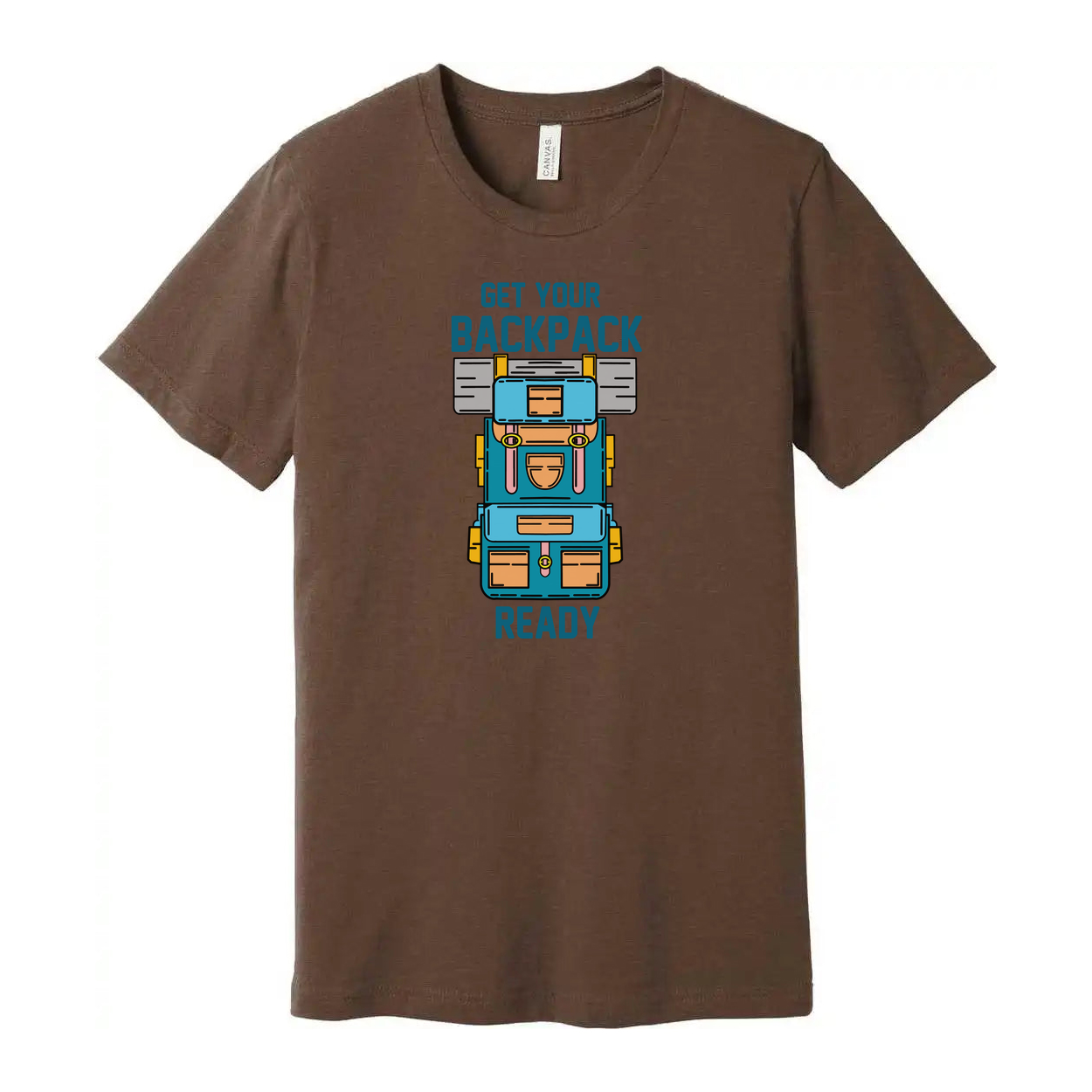 Unisex Outdoor Backpack Graphic T Shirt With Colorful Adventure Backpack Illustration