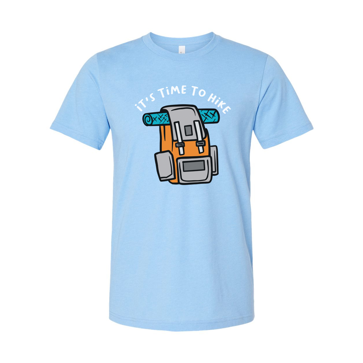 Unisex Outdoor Hiking Backpack Graphic T Shirt With Roll Mat It's Time To Hike Adventure Gear Tee