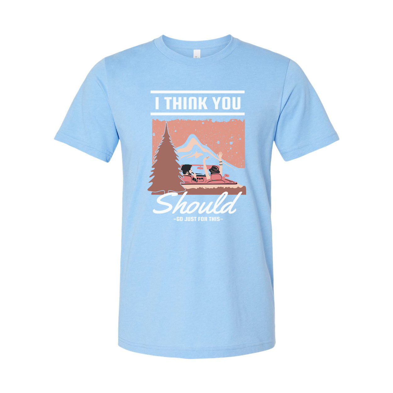 Unisex Outdoor Adventure Graphic T Shirt With Mountain Lake Scene And Pine Forest Illustration For Hiking Enthusiasts
