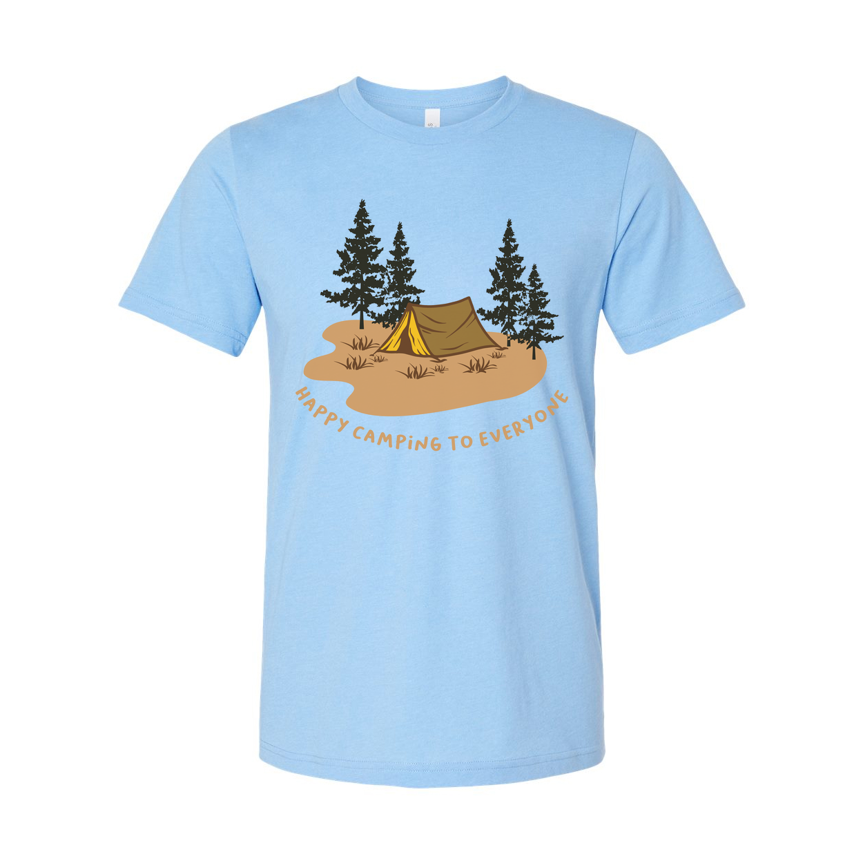 Unisex Outdoor Camping T Shirt With Tent And Pine Trees Graphic For Adventures And Hiking