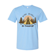 Go Camping Graphic Tee For Outdoors Enthusiasts Unisex Short Sleeve Shirt With Tent And Trees