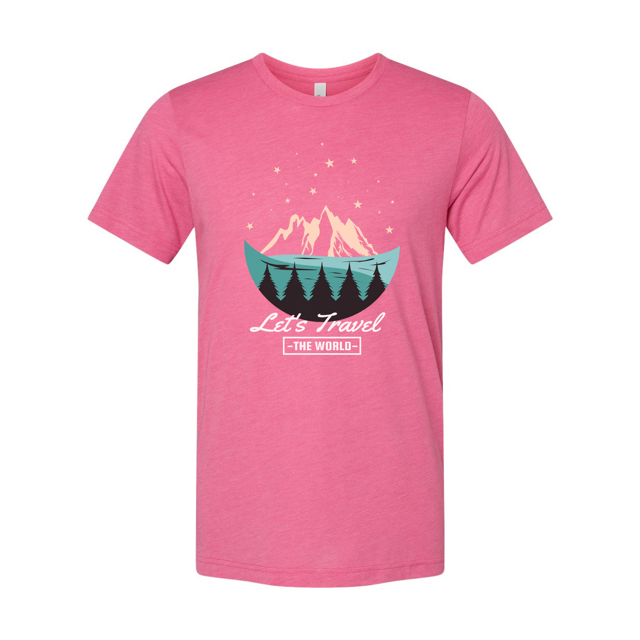 Unisex Outdoor Adventure Graphic T Shirt With Mountain Scene And Pine Forest Silhouette