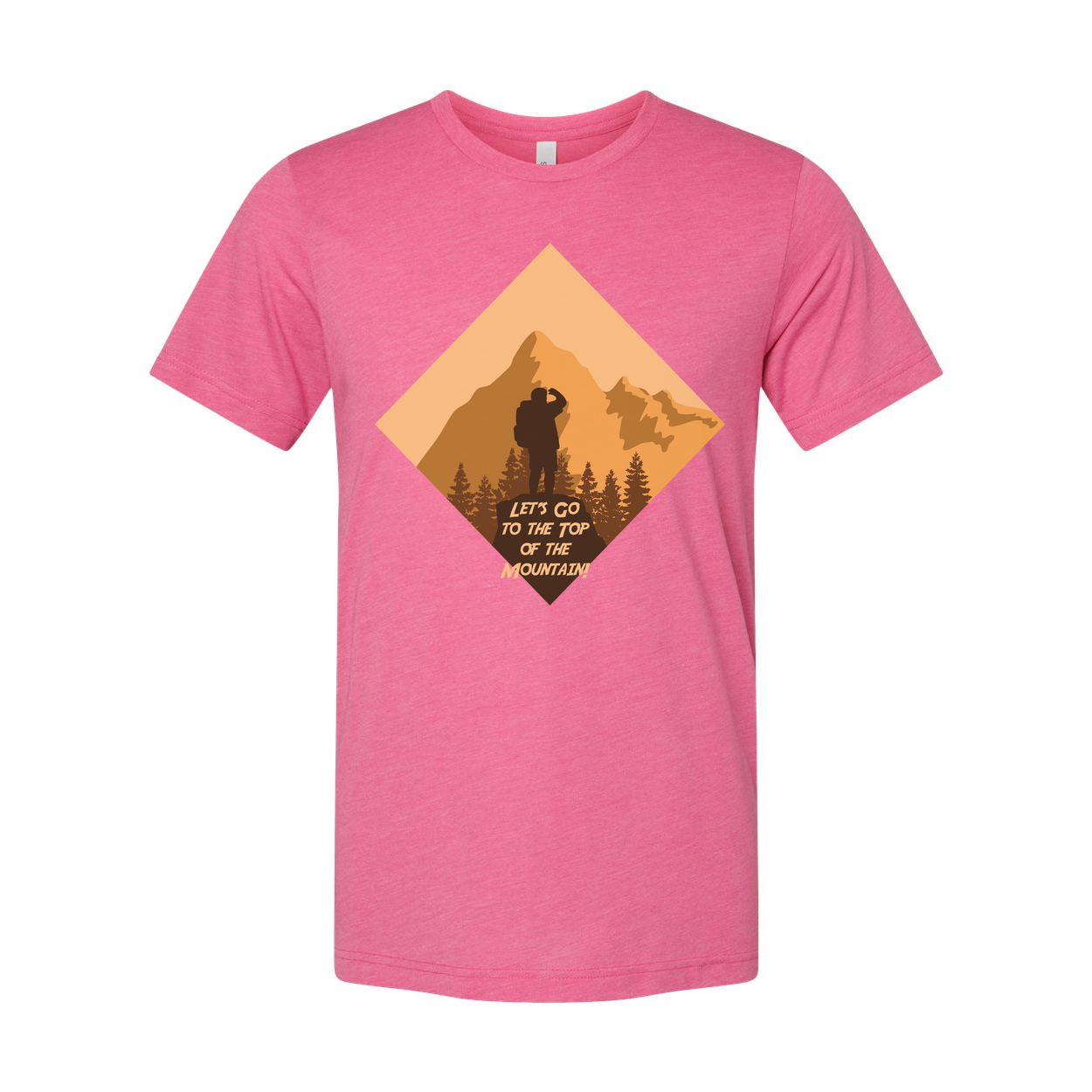 Unisex Outdoor Hiking Graphic T Shirt With Diamond Mountain Silhouette And Hiker