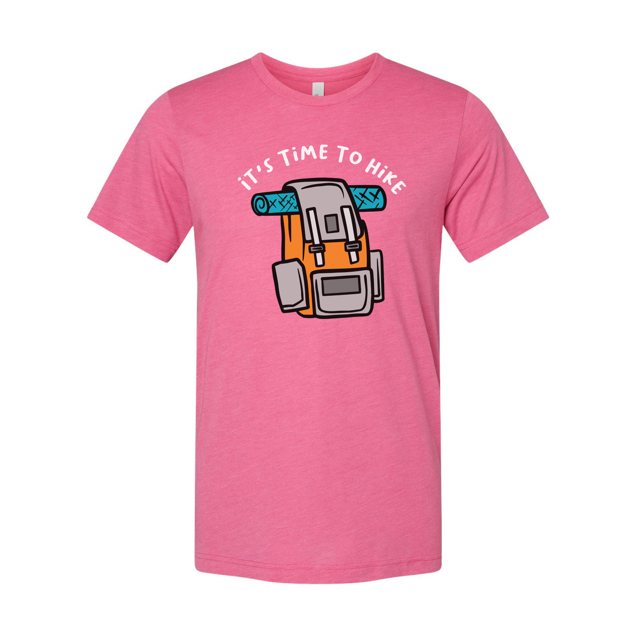 Unisex Outdoor Hiking Backpack Graphic T Shirt With Roll Mat It's Time To Hike Adventure Gear Tee